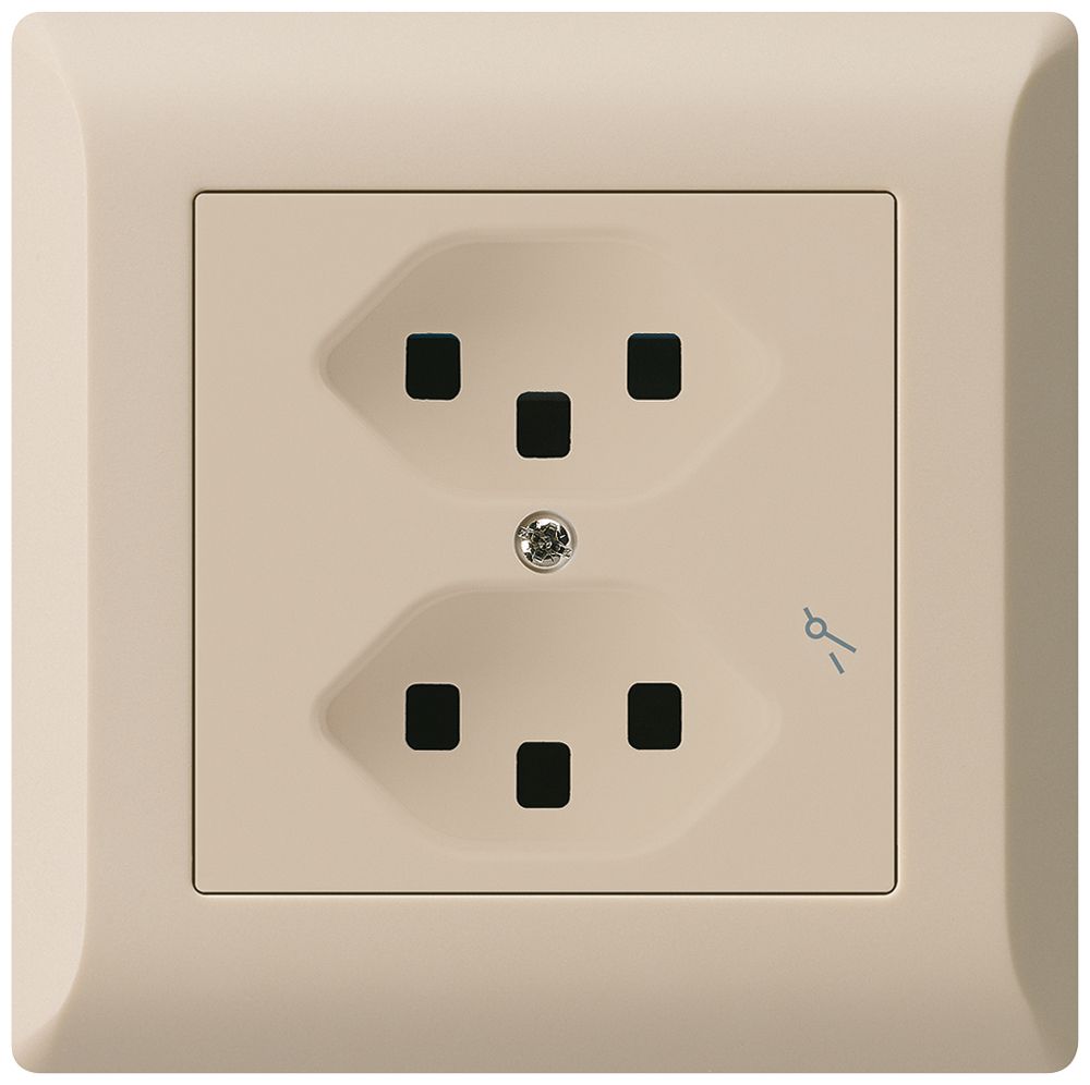 UP-Steckdose Hager kallysto.line 2×T23 1×S C beige