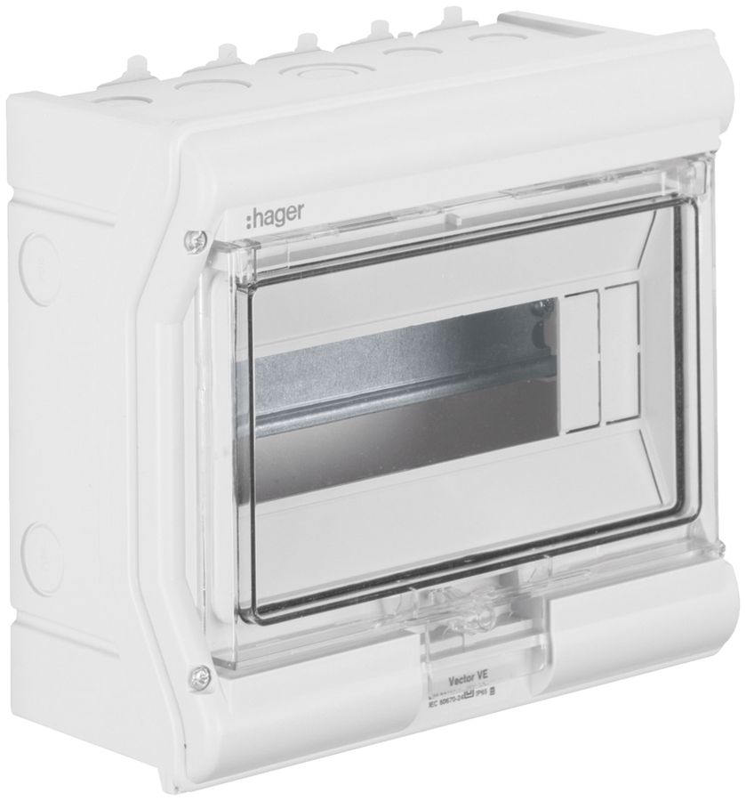 Coffret de distribution AP Hager vector 1 rangée 10UM IP65 237×210×114mm