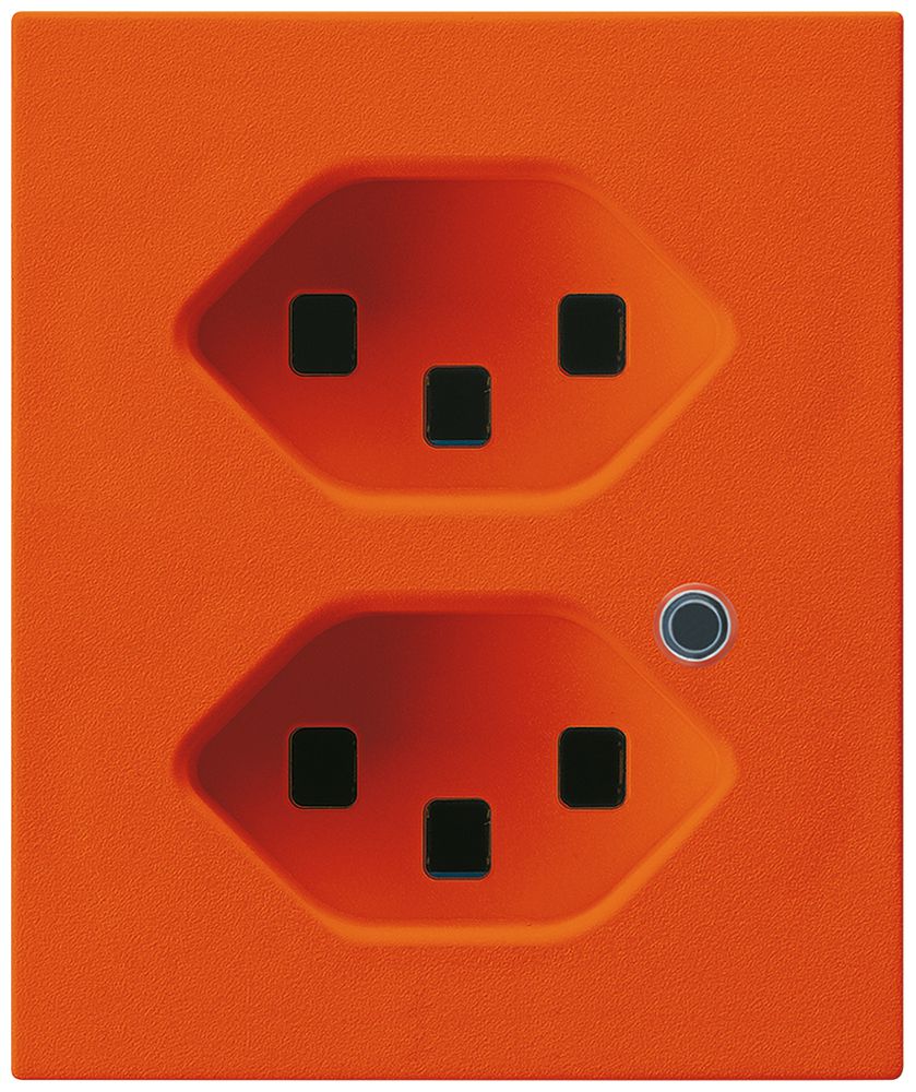 Prise FLF Hager 2×type 23 illuminé D orange