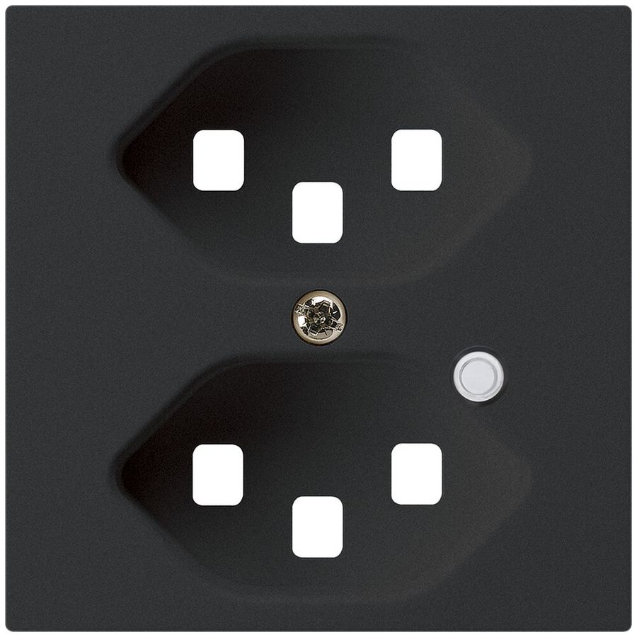Piastra frontale per presa Hager kallysto 2×T23 illuminato H nero