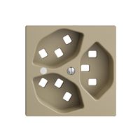 Frontset EDIZIOdue sand 60×60mm 3×T23 mit Linse