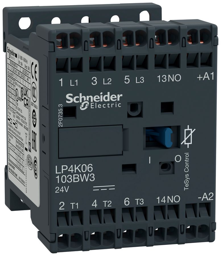 Leistungsschütz TeSys 24VDC 3NO 20A 6A 2.2kW 4A 1.5kW