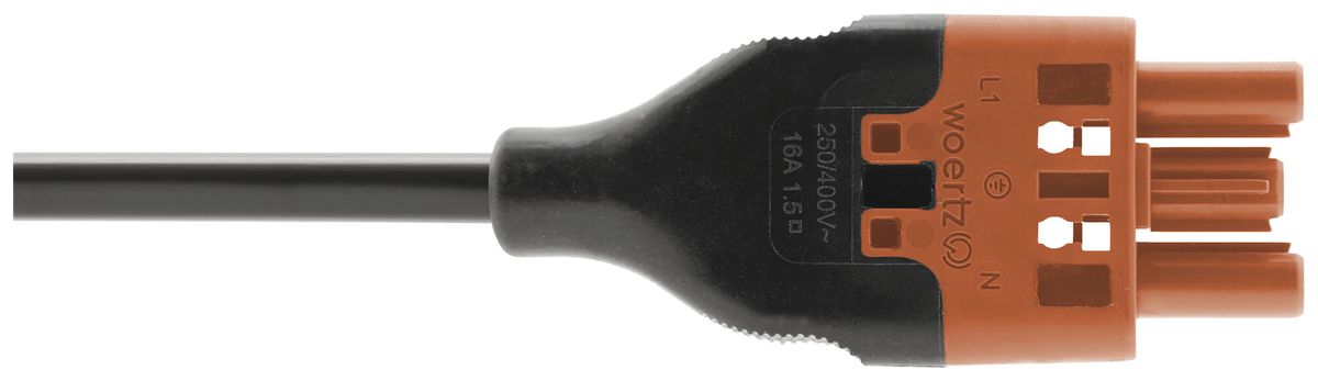 Cavo d'allacciamento Woertz 49343/C3 3×2.5mm² 250V 20A 2m ar presa-libero Cca