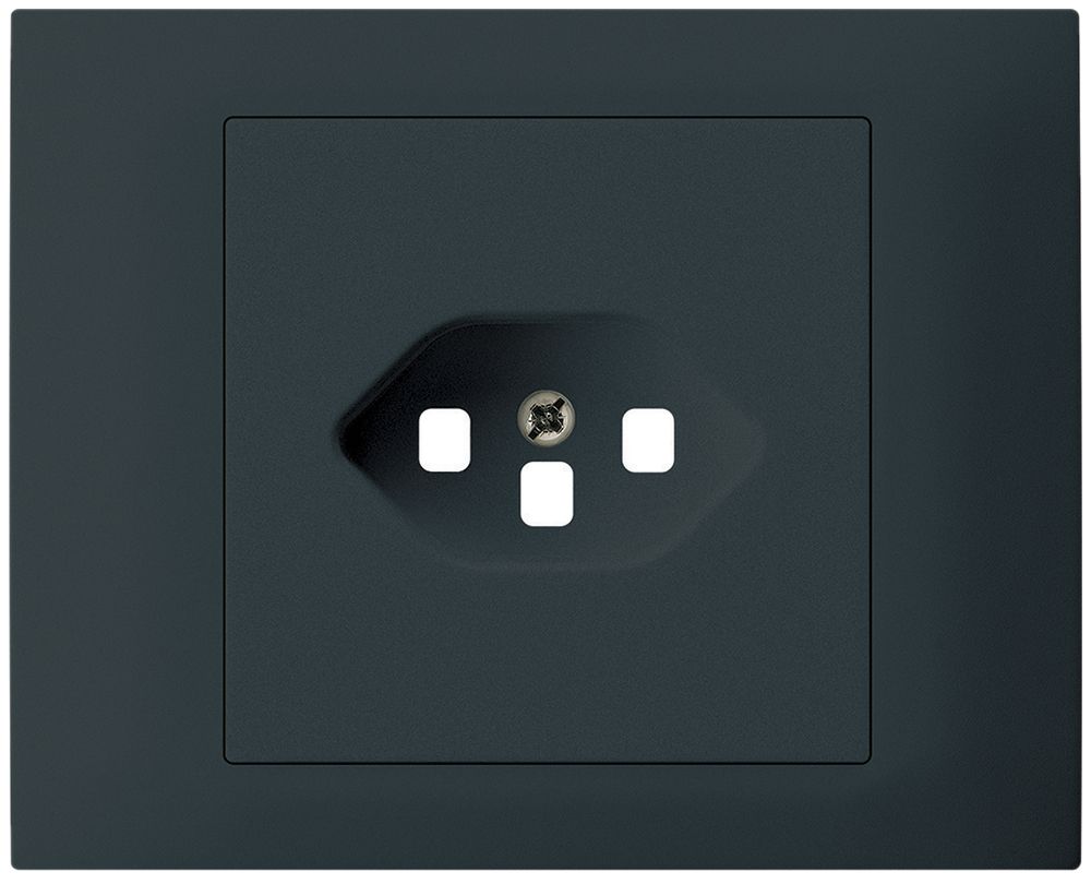 EB-Frontset kallysto f.Einbausteckdose G3 1×T23 Abdeckrahmen schraubbar schwarz