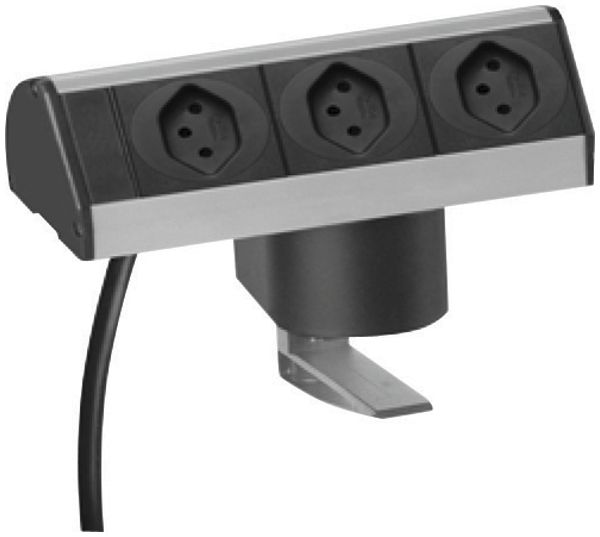 Tischanbaumodul Tehalit 3×T13 mit Zwinge Dock small Terminal 3