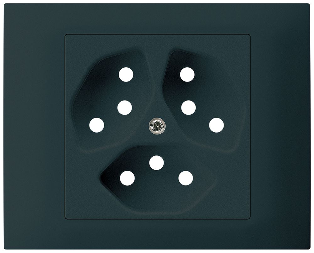 EB-Frontset Hager kallysto für Steckdose G3 3×T13 Abdeckrahmen steckbar schwarz