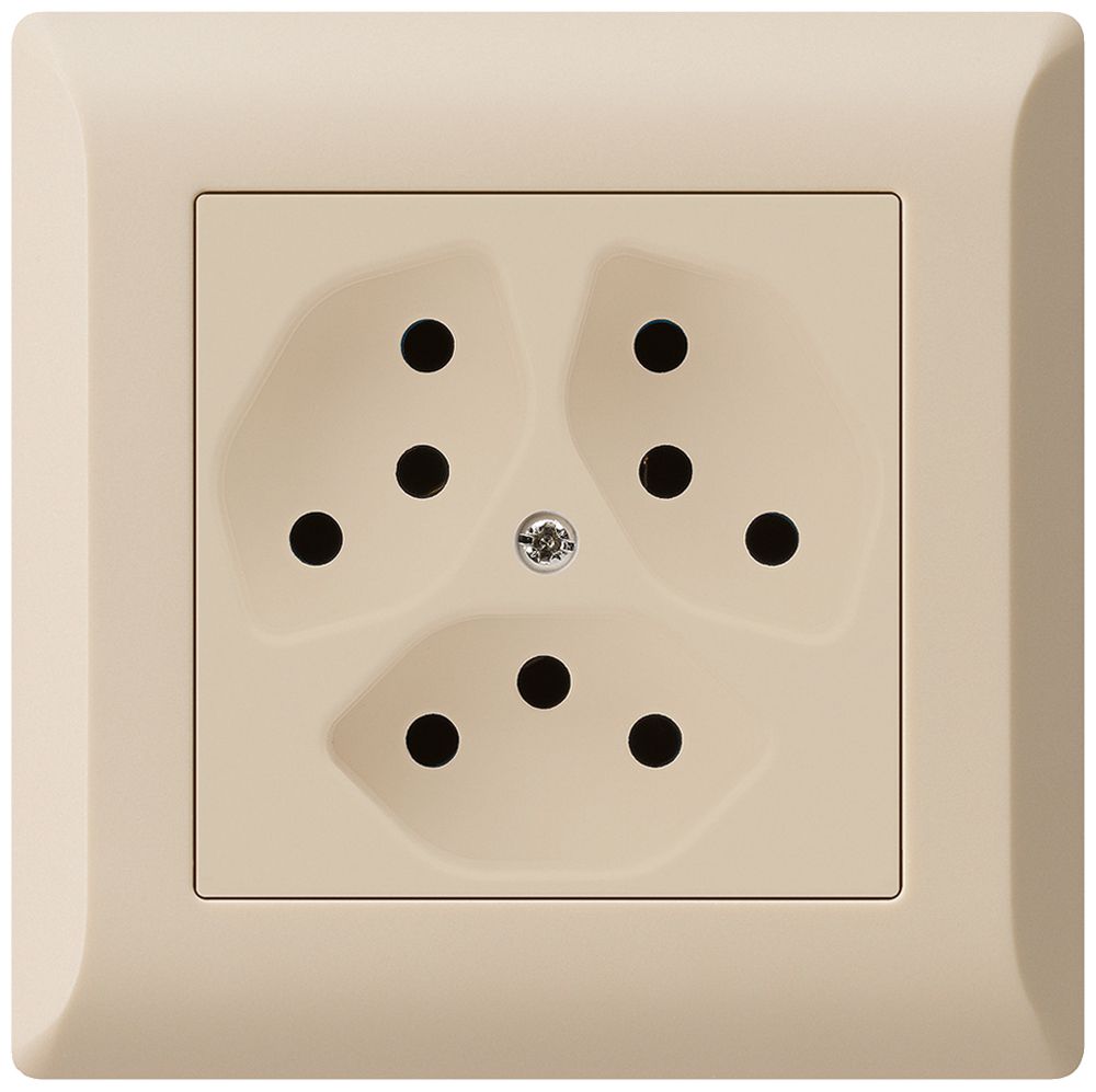 UP-Steckdose kallysto.line 3×T13 beige mit Kinderschutz