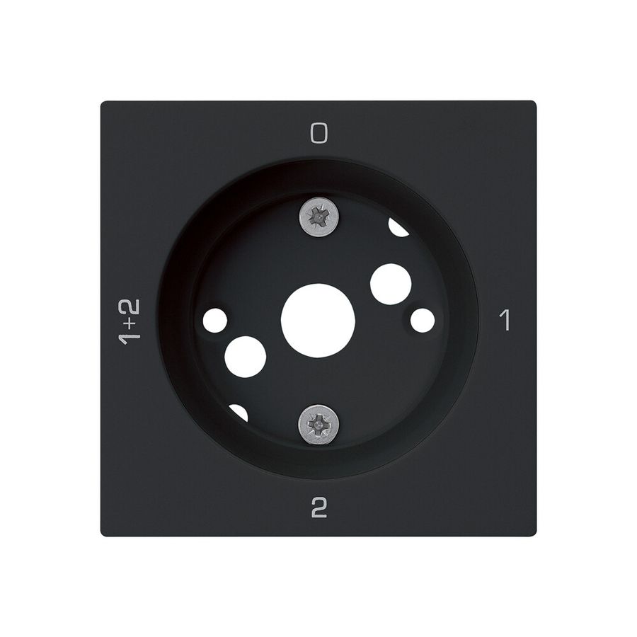 Plaque frontale kallysto 0-1-1+2-2 60×60mm pour interrupteur rotatif S1 noir