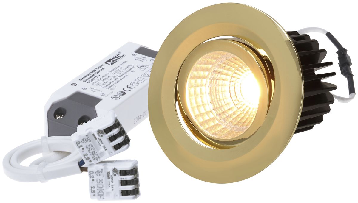 Spot LED INS maxLUCE MOVE 10.5W 230V DIM 830lm 927 foro Ø68mm 38° IP44 oro