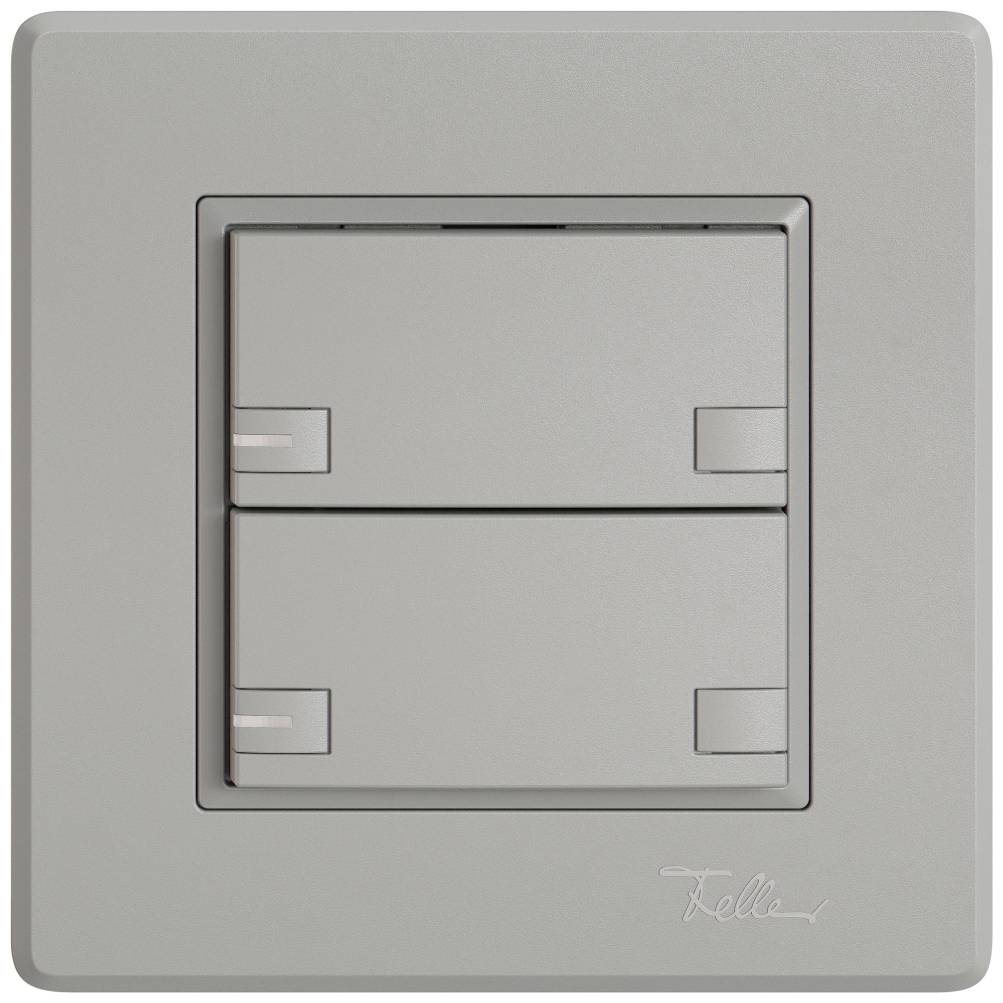 Poussoir universel ENC EDIZIO.liv UNI SNAPFIX® 5…48V a.LED bleu 2× comm.2T grc