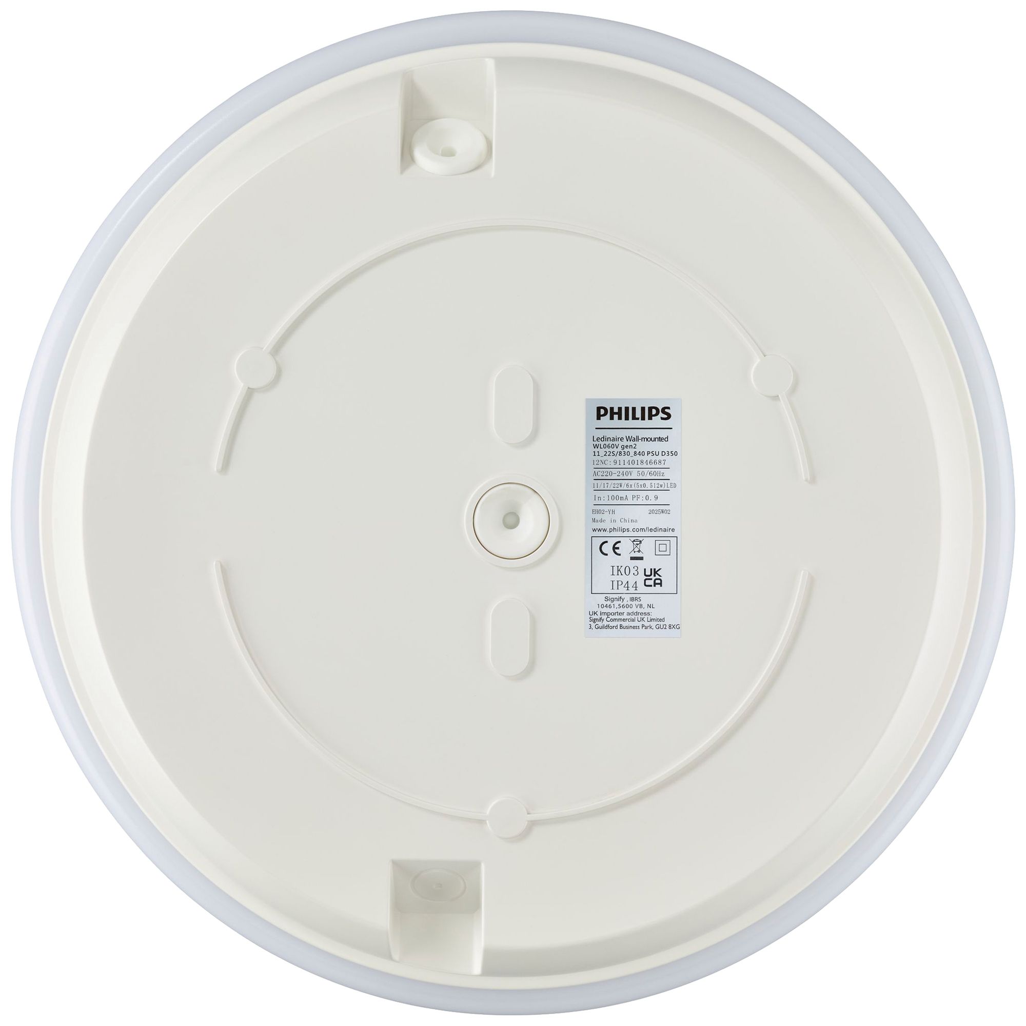 Plafoniera/applique LED Philips WL060V 22W 2200lm 830/840 IP44 Ø350 bianco