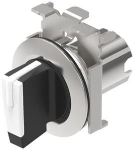 EB-Drehschalter EAO45 0-rast. weiss Ring sandgrau, flach