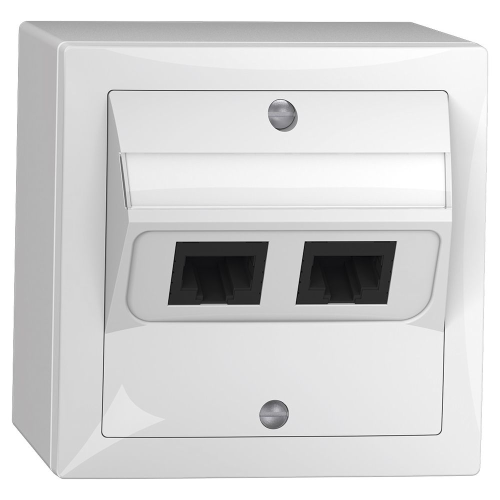 AP-Anschlussdose SIDUS 2×RJ45 weiss glänzend