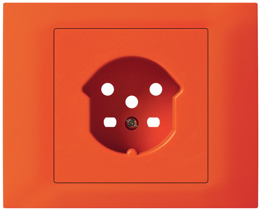 EB-Frontset Hager kallysto für Steckdose G3 1×T15 Abdeckrahmen steckbar orange