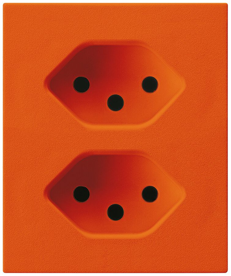 FLF-Steckdose Hager 2×Typ 13 D orange