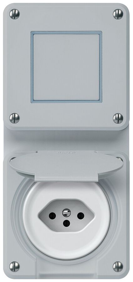 UP-Kombination robusto Wechselschalter Steckdose 1×T13 86×146mm grau