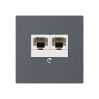 Einsatz zu Anschlussdose kallysto 2×RJ45u parallel anthrazit