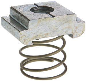 Nutenstein Woertz, Stahl verzinkt, M4, mit Feder, 14×16 mm