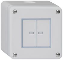 Interrupteur AP robusto IP55 schema 3+3 2×lumineux gris