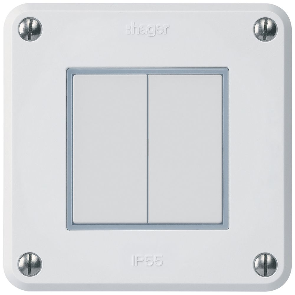 KNX-Taster Hager BA robusto A 2-fach 86×86mm weiss