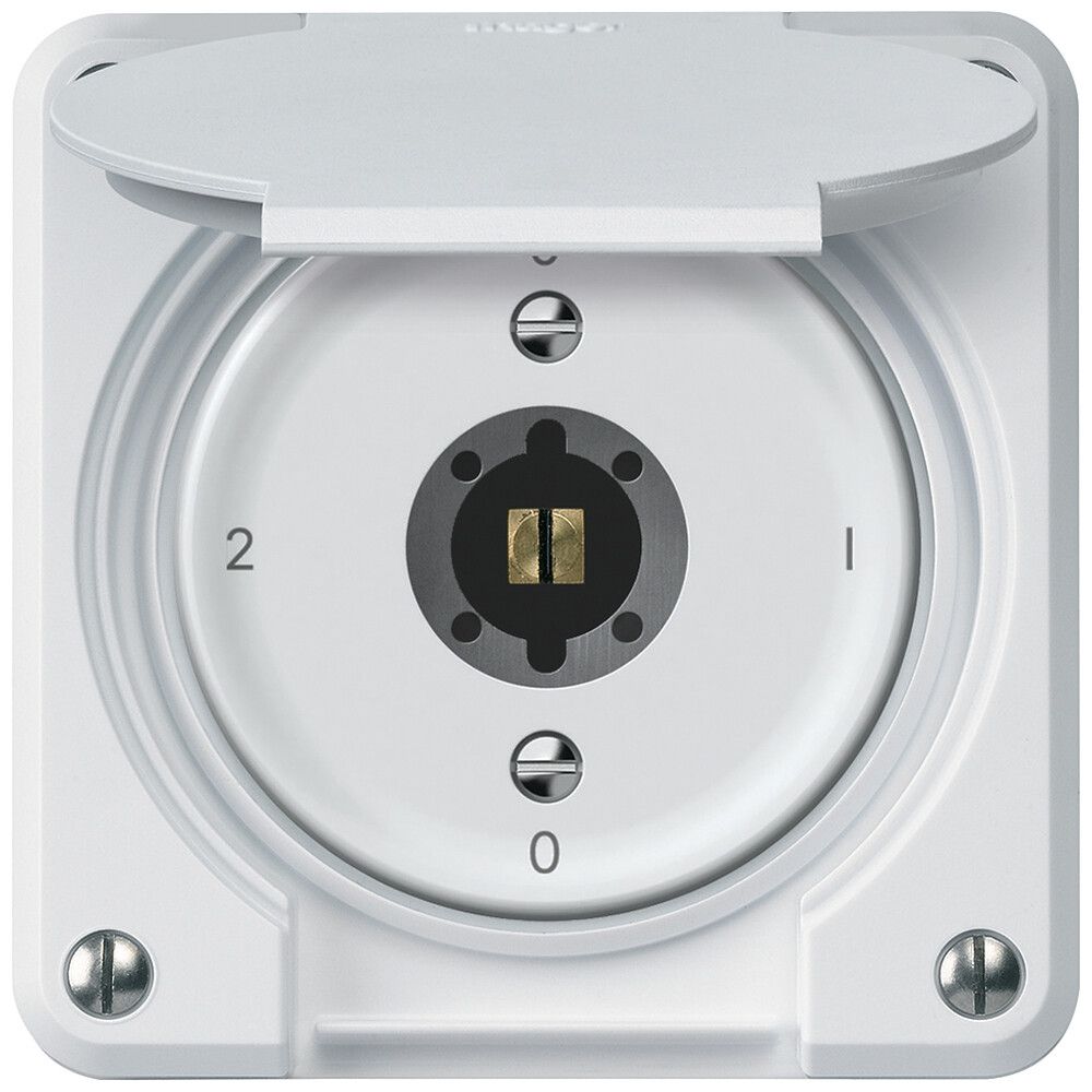 Interruttore a chiave robusto commutatore 16A 250V 86×86mm bianco