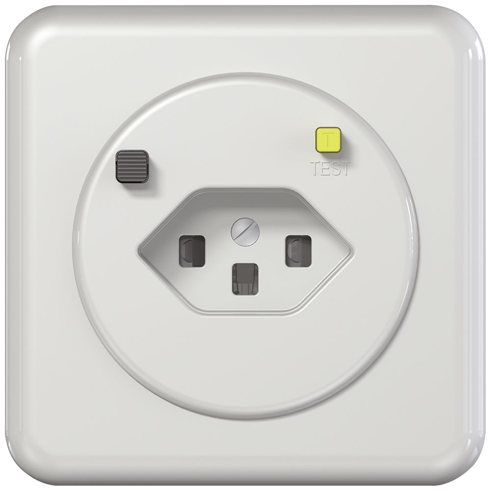 UP-FI-Steckdose CLASSIC B T23 30mA, shutter, weiss