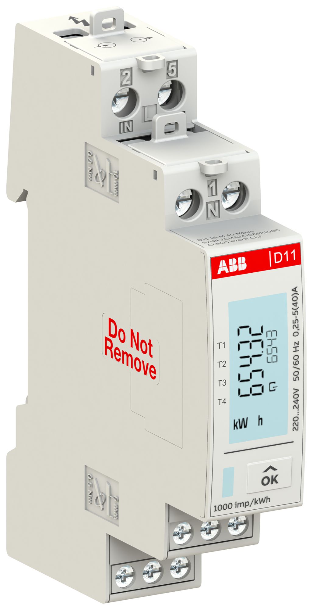 Compteur d'énergie AMD ABB D11 15-M 40 1L 40A tarif multiple M-Bus S0 1UM MID