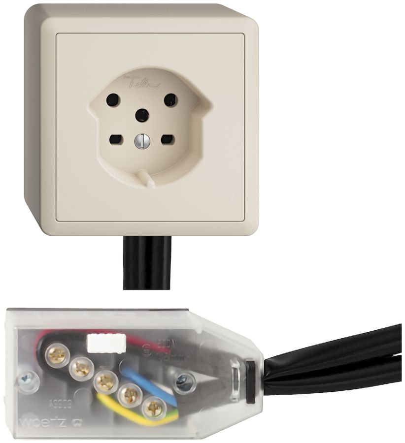 Prise AP EDIZIOdue T15 crema Snap pour câble plat Technofil