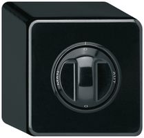 AP-Drehschalter basico 2/1L schwarz 0-A-0-M mit Drehgriff