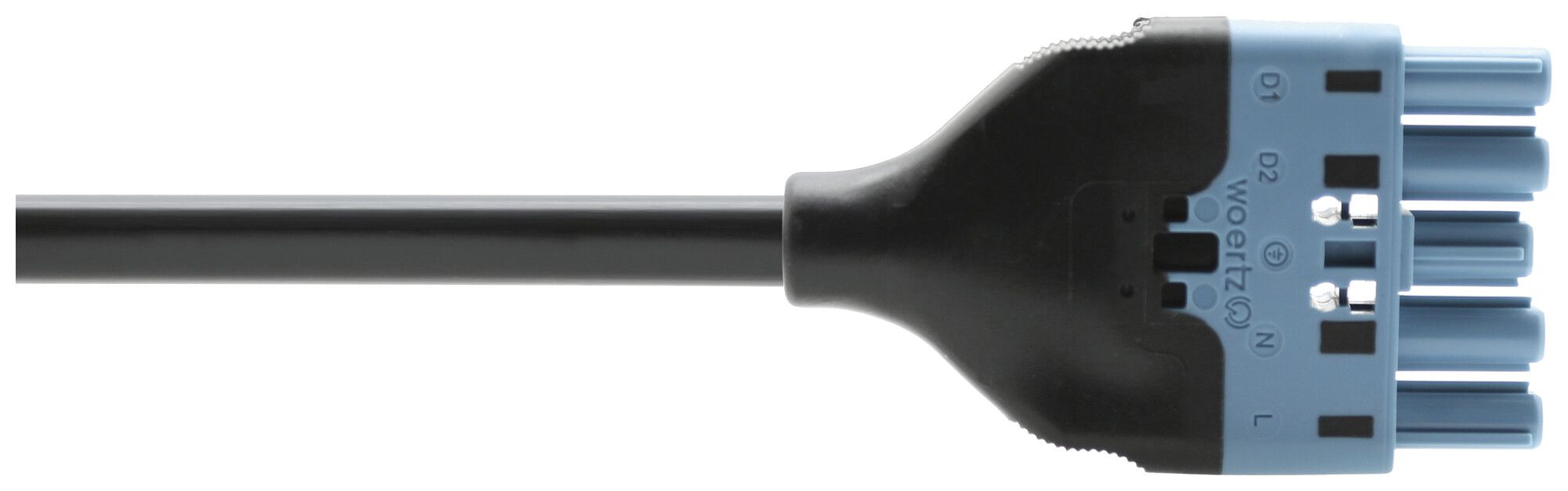 Câble de raccordement Woertz 49345/C2 5×2.5mm² 250V 20A 3m bl prise-fiche Cca