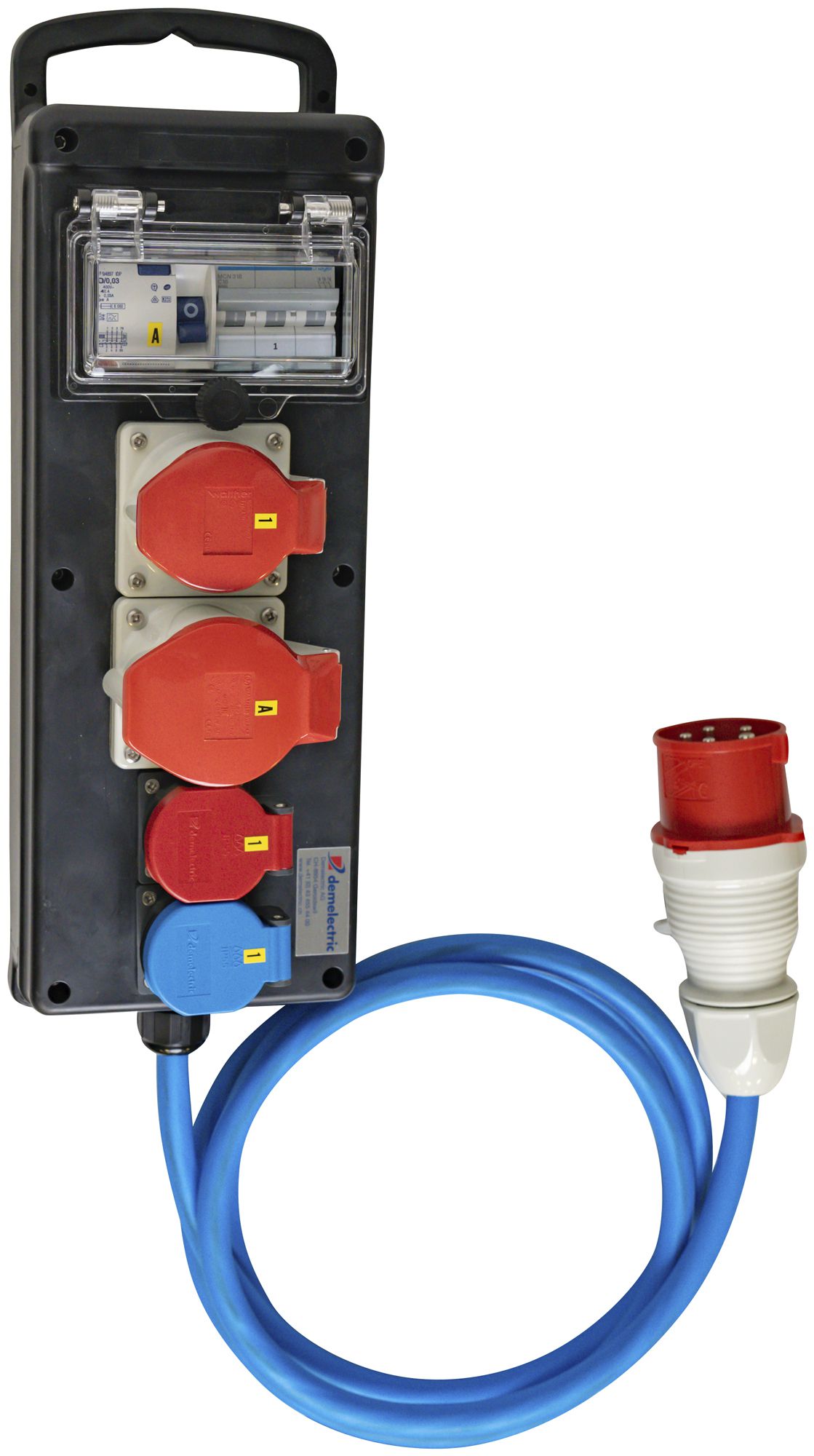 Distributeur de courant DEM DB31962 32A 1×LS 1×FI 1×T23 1×T25 2×16A 2×32A 3m 32A