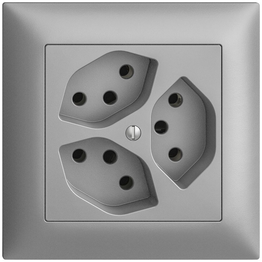UP-Steckdose EDIZIOdue 3×T13 3×S silver