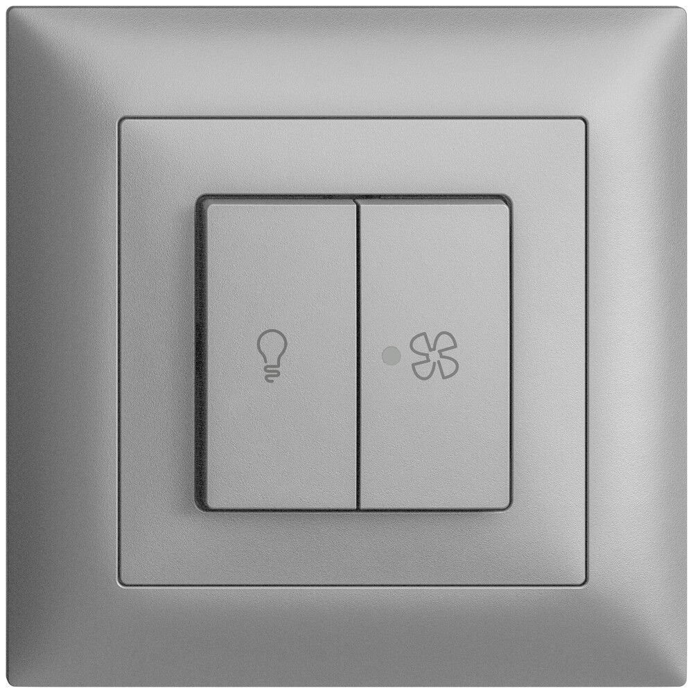 Kit frontale INC EDIZIOdue silver 88×88mm bottone doppio