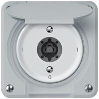 Interruttore a chiave robusto interruttore 2×1 polo 16A 250V 86×86mm grigio