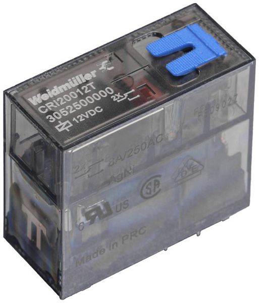 Relais WM CRI10024T 1CO AgNi 19.2…26.4VDC 16A/250VAC Prüftaste