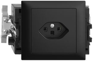 EB-Steckdose EDIZIOdue T23 16A 53mm Snap schwarz, mit Steckklemme