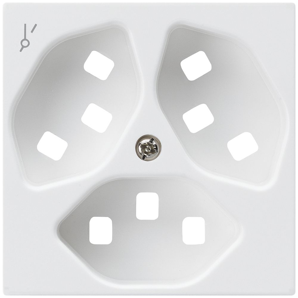 Plaque frontale pour prise Hager kallysto 3×T23 1×S H blanc ultra