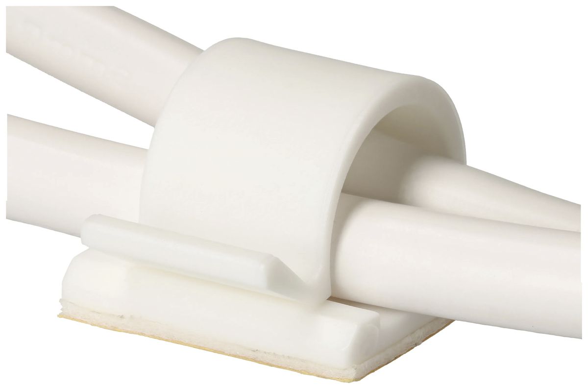 Kabelhalter MH 19×19mm selbstklebend, für Kabel 5mm, weiss