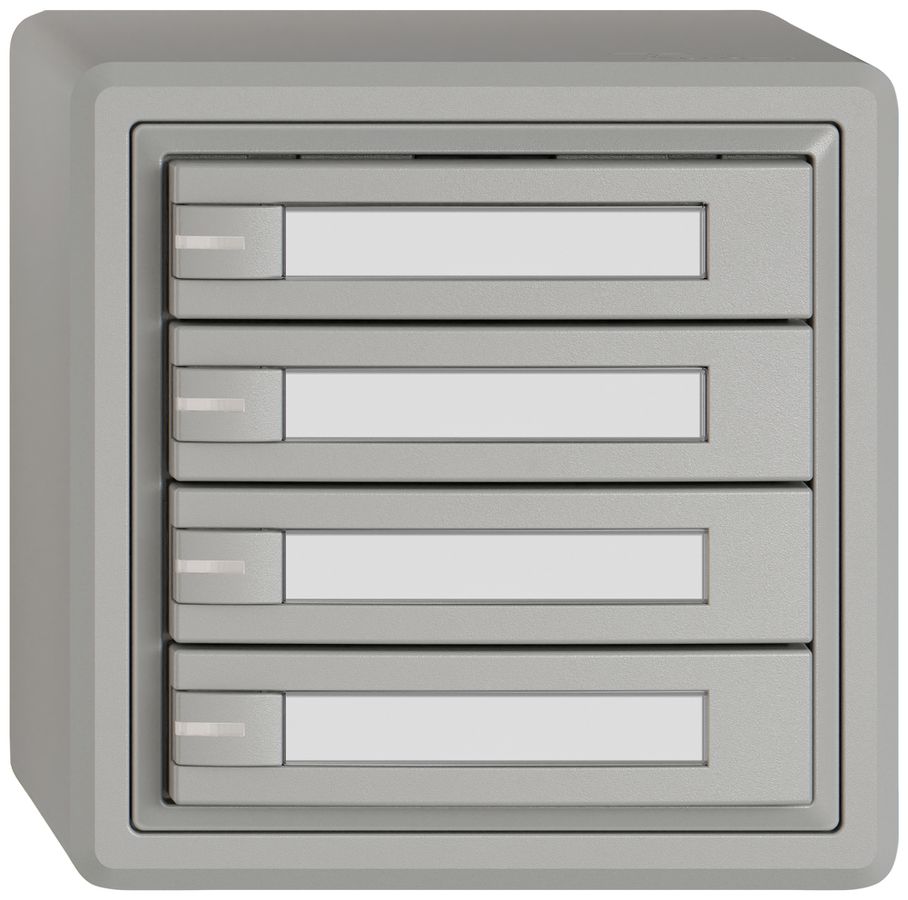 AP-Universaltaster EDIZIO.liv UNI SNAPFIX® 12…48V m.LED blau 4× 1-Tbed.Pap.hgu