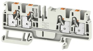 Durchgangs-Reihenklemme Weidmüller A4C PUSH IN 4mm² 4 Anschlüsse TS35 grau