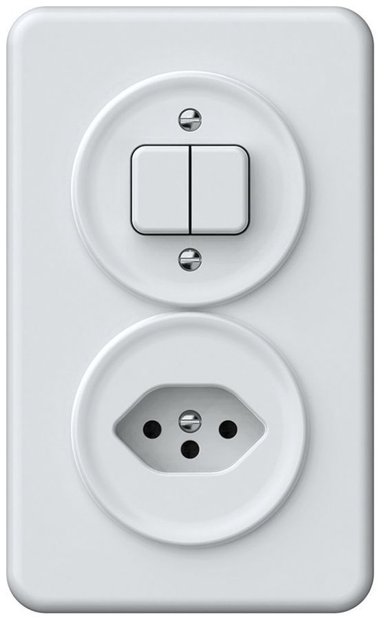 Combinaison ENC origin sch 1/3+3/1L + 1×T13 88×148mm blanc