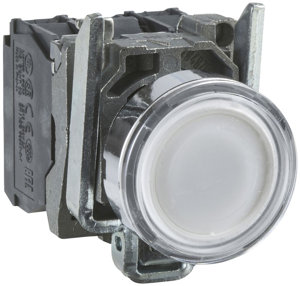 Leucht-Drucktaster Schneider Electric 1Ö+1S 24V weiss