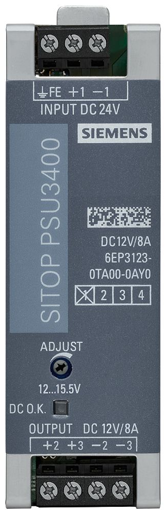 Alimentation Siemens SITOP, IN: 24VDC, OUT: 12VDC/8A