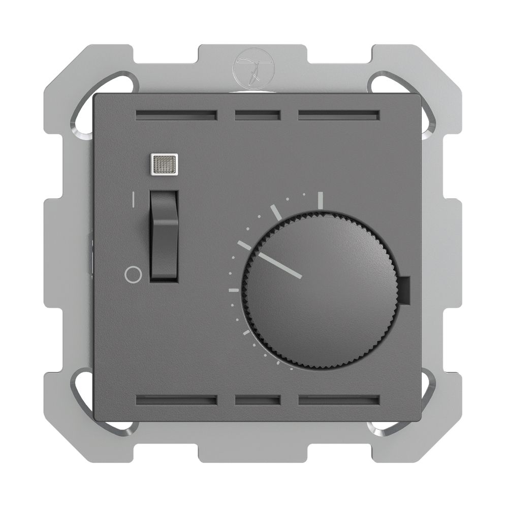 UP-Raumthermostat EDIZIOdue dunkelgrau, mit Schalter