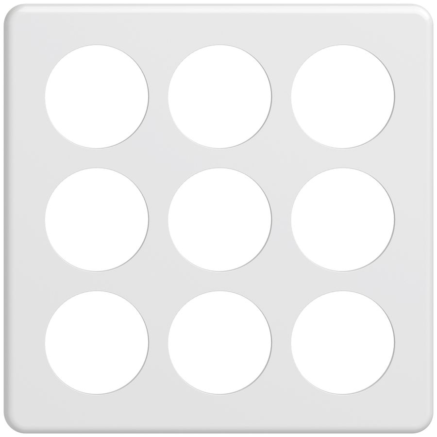Abdeckplatte STANDARDdue 3×3, 9×Ø50, weiss