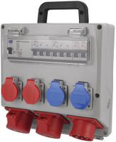 Stromverteiler Steffen 25A 2×T23 2×T25 2×CEE16 mit FI IP55