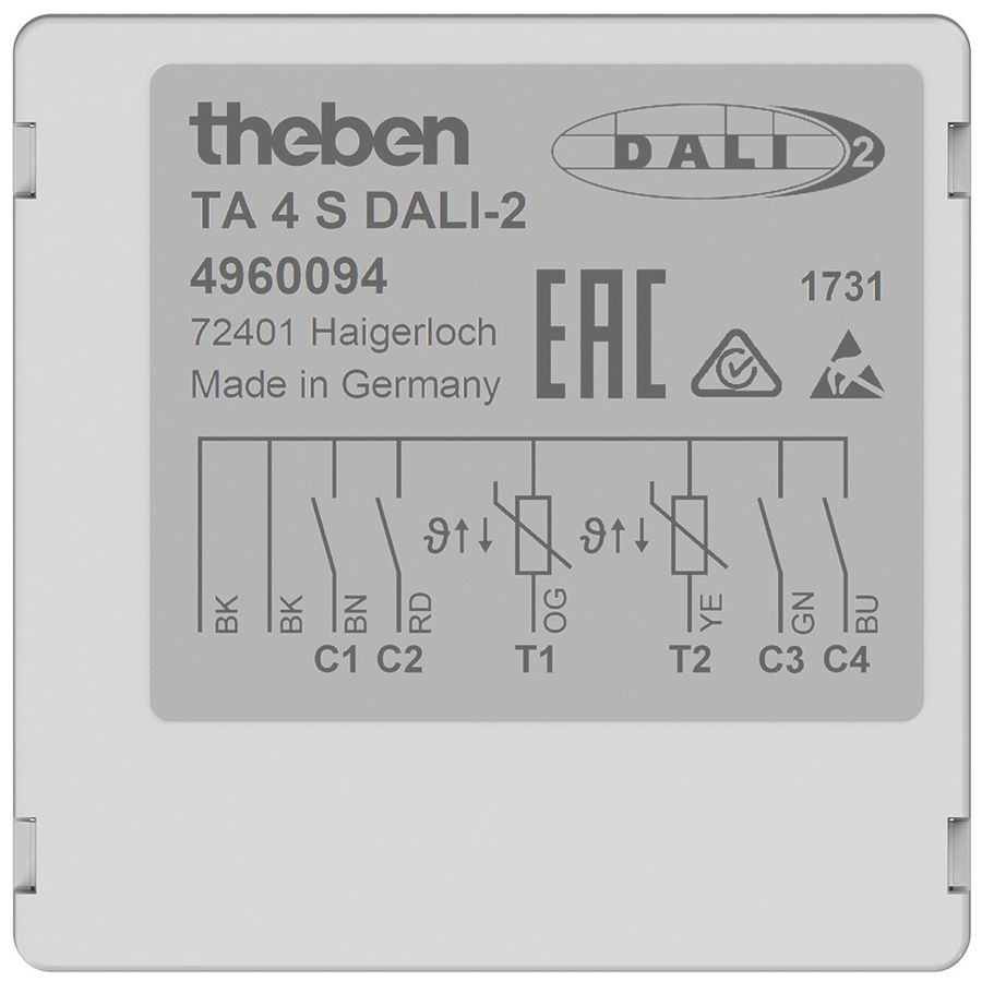 EB-Tasterschnittstelle Theben TA 4 S DALI-2, 4-Kanal + 2×AI