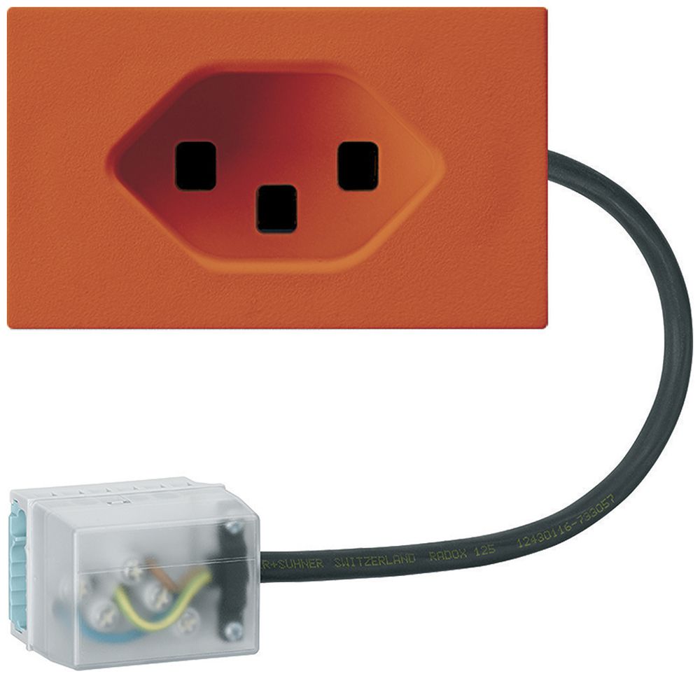 EB-Steckdose 1×Typ 23 Hager FLF für Flachkabel Ecobus power L2 orange