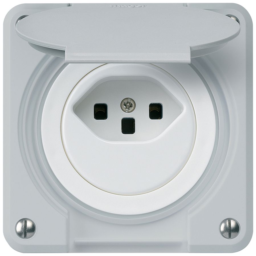 UP-Steckdose robusto Typ 23 grau für Kombination