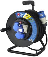 Kabelrolle MH 1×CEE 16 blau 2×Typ 23 230V H07RN-F3G1.5mm² 30m IP44 schwarz